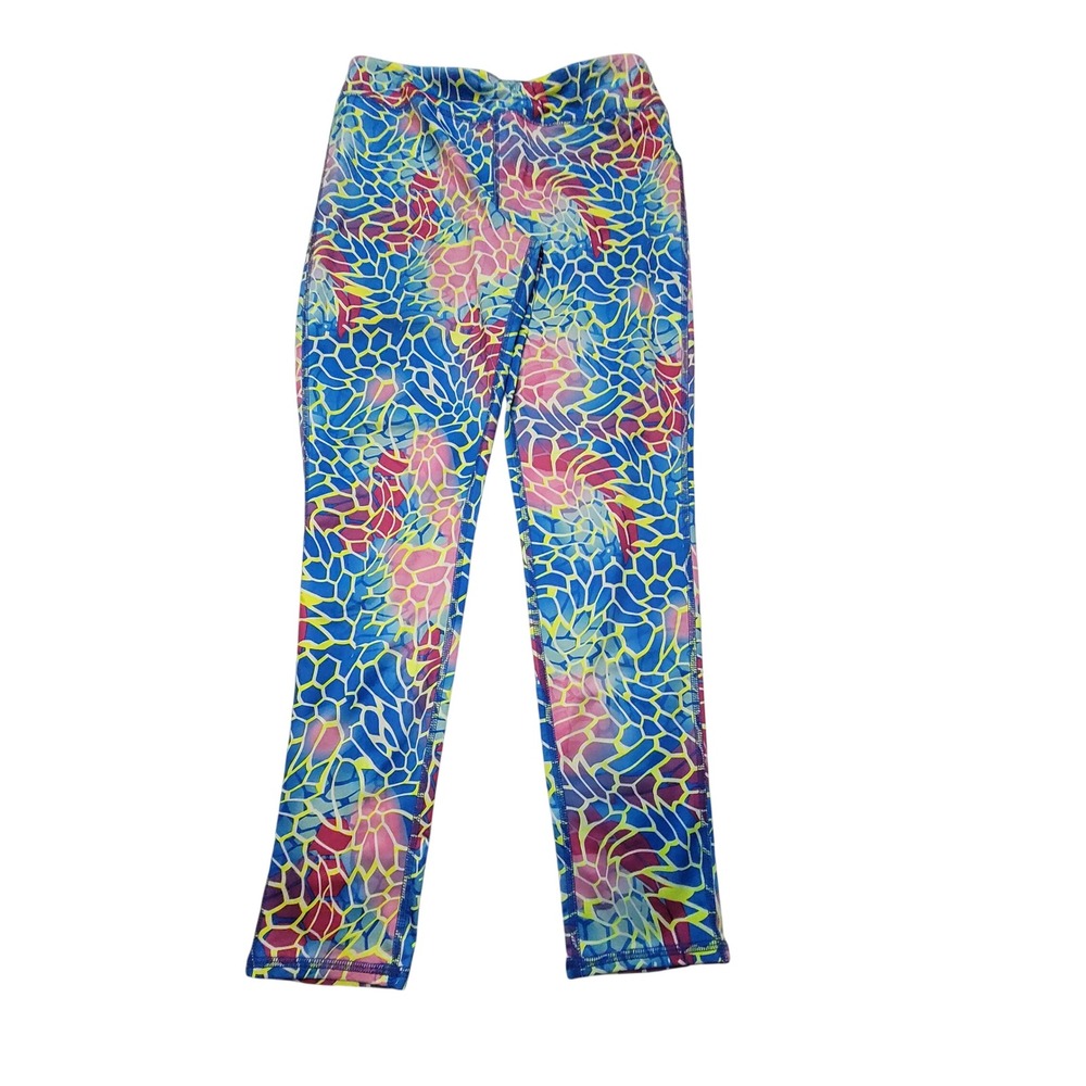 MTA Sport Girls XL 14 16 Colorful Geometric Mosaic Print Leggings Blue Pink